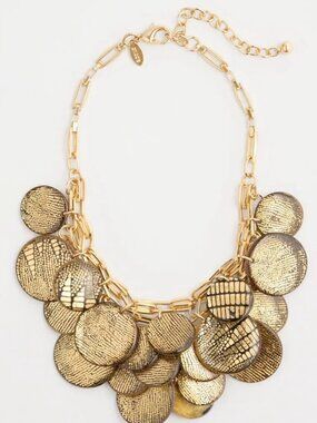 Choco's Animal Print Golden Coin Bib Necklace